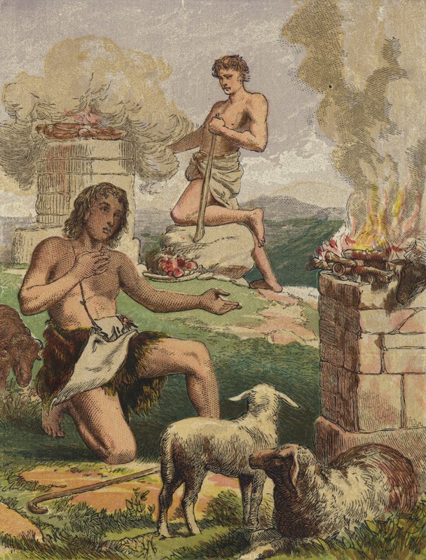 Die Opfergaben von Kain und Abel von English School