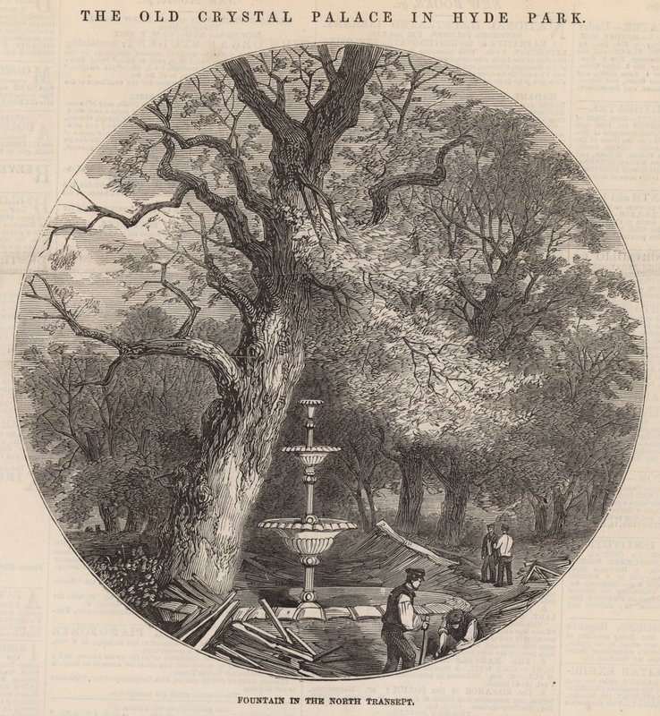 Der alte Crystal Palace im Hyde Park: Brunnen im Nordtransept von English School