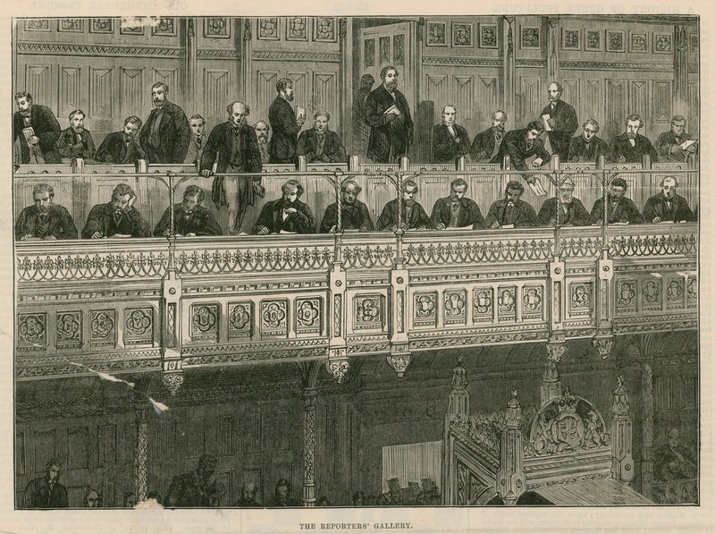 Die Reportergalerie im House of Commons von English School