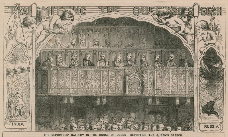 Die Reportertribüne im House of Lords von English School