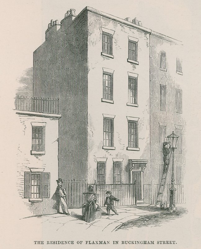 Die Residenz von John Flaxman in der Buckingham Street von English School