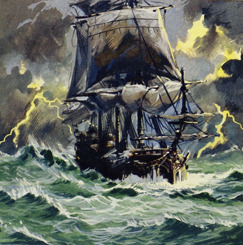 Die stürmische Reise inspirierte Wagners Der fliegende Holländer von English School