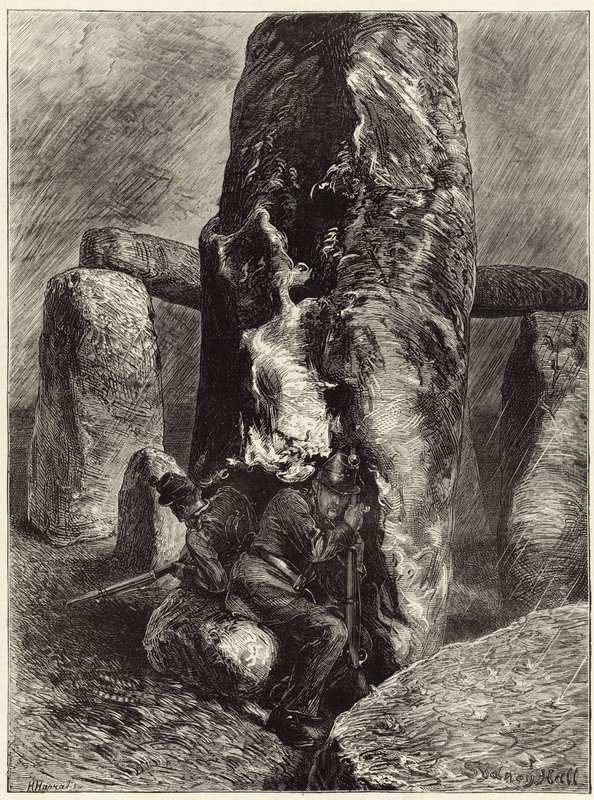 Die Nachzügler bei Stonehenge von English School