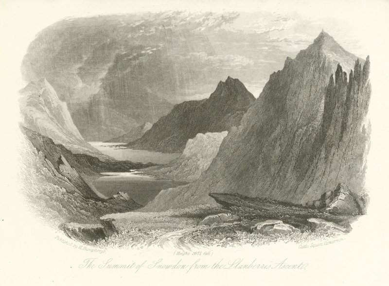 Der Gipfel von Snowdon vom Llanberis-Aufstieg, Wales von English School