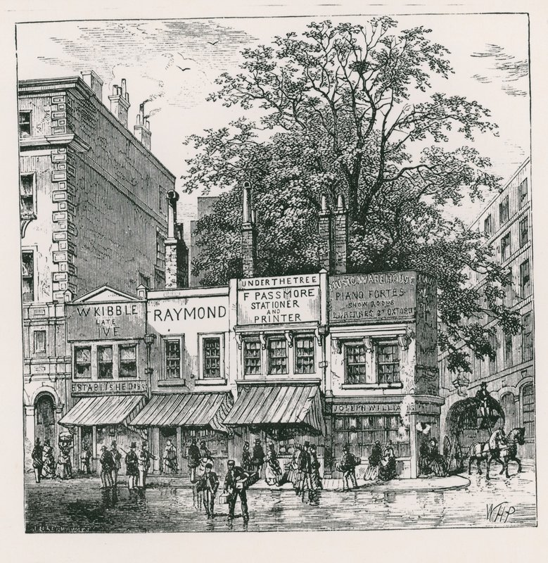 Der Baum an der Ecke der Wood Street, London von English School