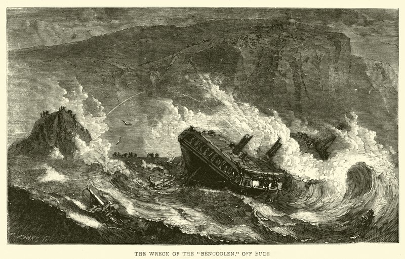 Das Wrack der Bencoolen vor Bude von English School