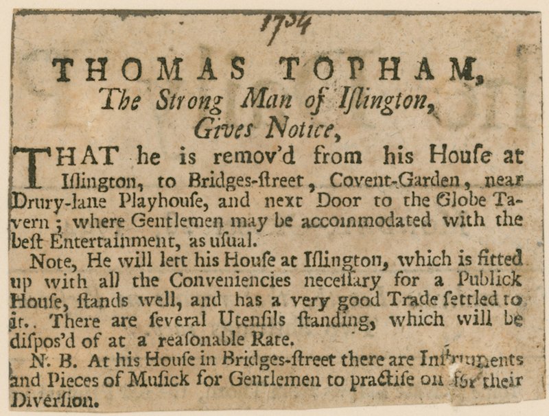 Thomas Topham, der starke Mann von Islington von English School