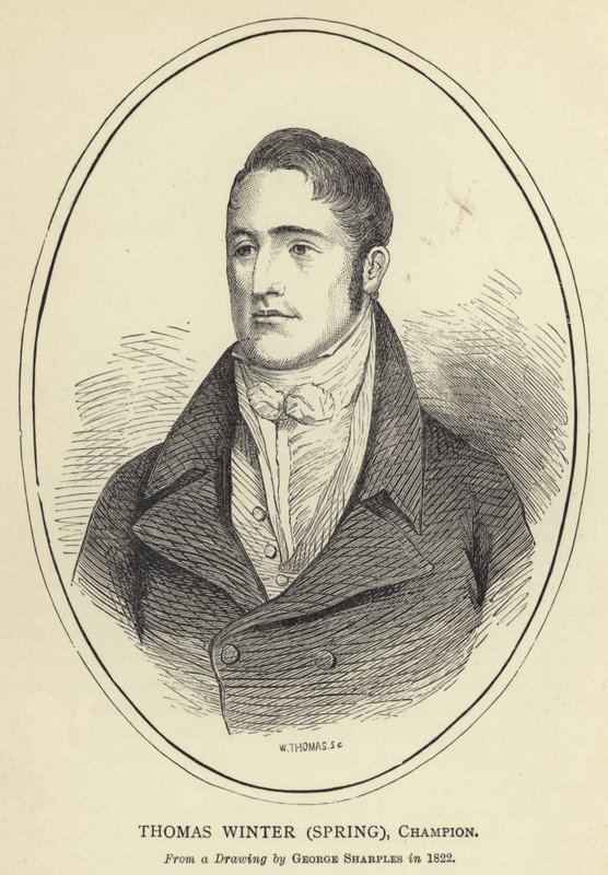 Thomas Winter, Spring, Champion, nach einer Zeichnung von George Sharples, 1822 von English School