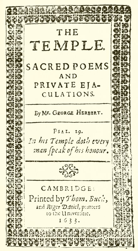 Titelseite von George Herberts Der Tempel von English School
