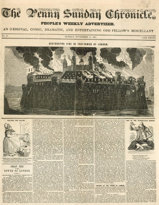 Tower von London Feuer, 1841 von English School