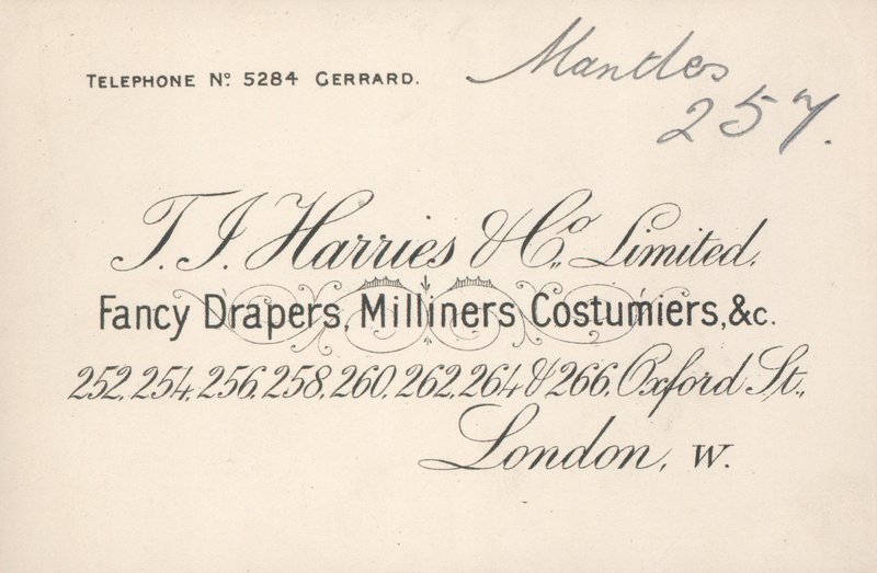 Visitenkarte, T J Harries & Company Limited von English School
