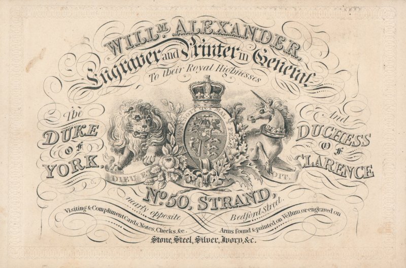 Visitenkarte, William Alexander von English School