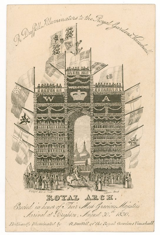 Handelskarte für R. Duffell, Illuminatoren der Königlichen Gärten Vauxhall von English School