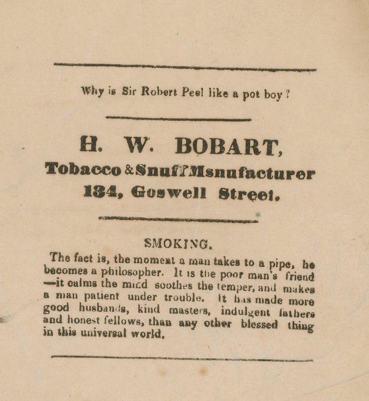 Handelskarte von H W Bobart von English School
