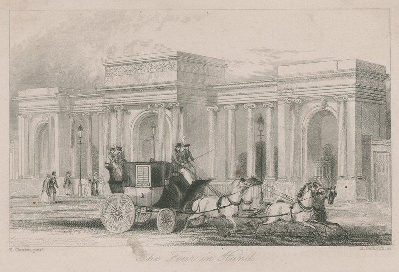 Triumphbogen, Eingang zum Hyde Park, London: Die Vierspänner von English School
