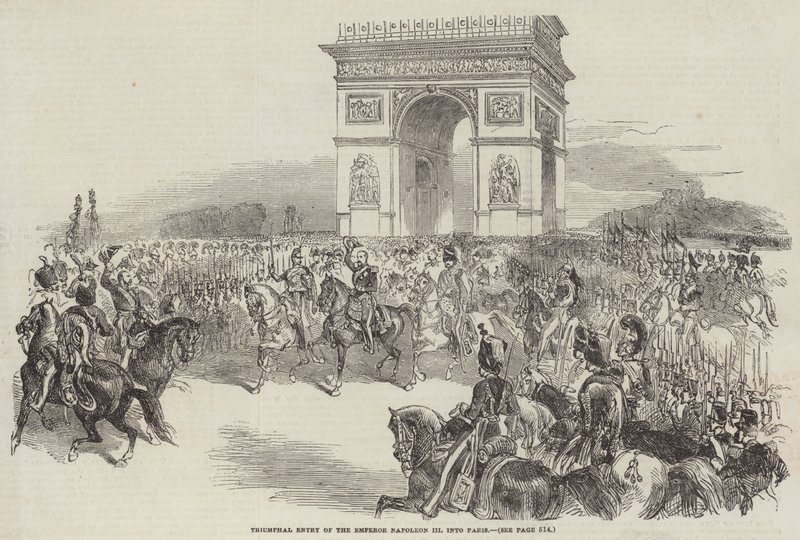 Triumphaler Einzug von Kaiser Napoleon III. in Paris von English School