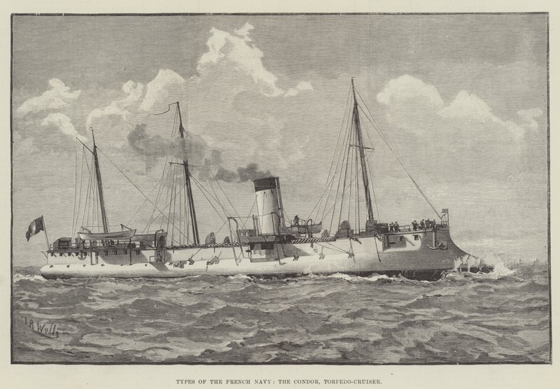 Typen der französischen Marine, der Condor, Torpedokreuzer von English School