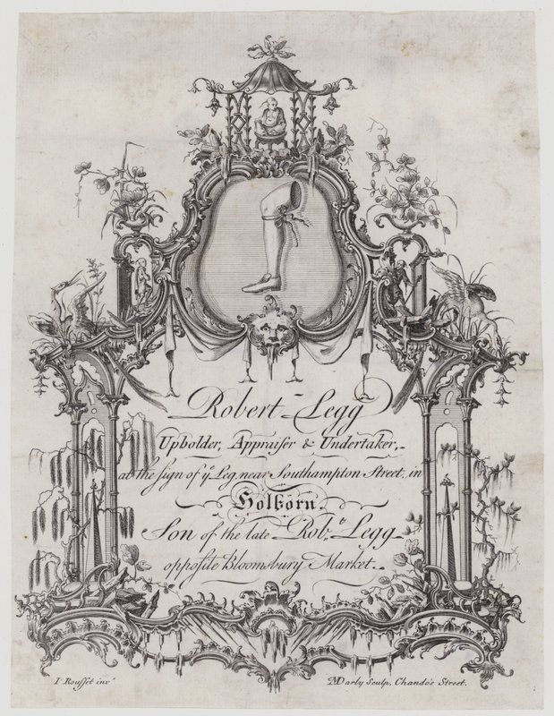 Polsterer, Robert Legg, Visitenkarte von English School