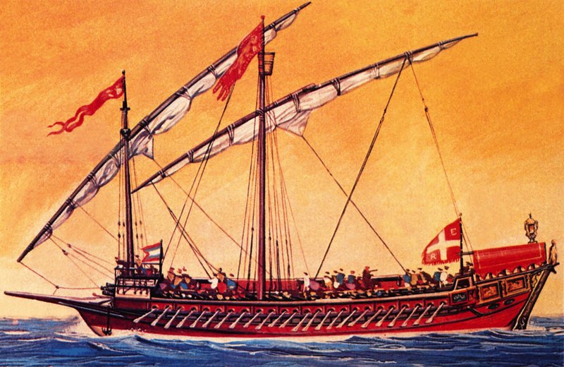 Venezianische Galeere von English School