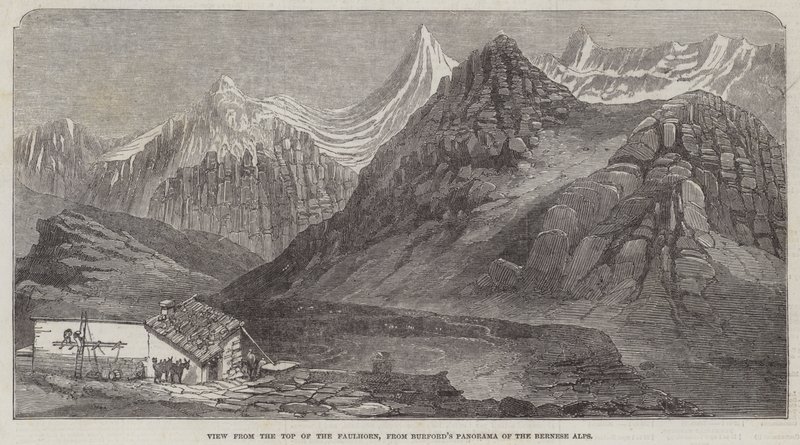 Blick vom Gipfel des Faulhorns aus Burfords Panorama der Berner Alpen von English School