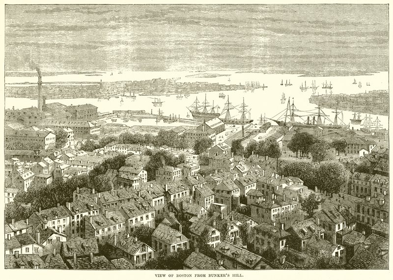 Ansicht von Boston vom Bunkers Hill von English School