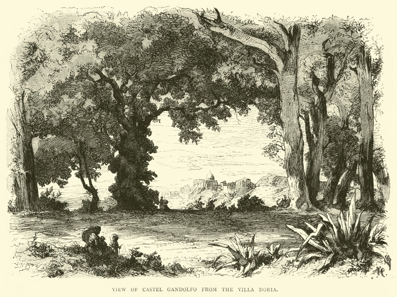 Blick auf Castel Gandolfo von der Villa Doria von English School