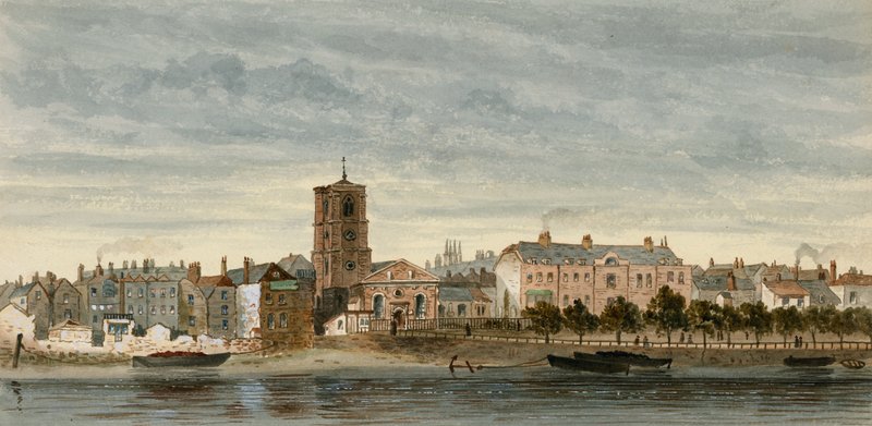 Ansicht von Chelsea vom Fluss aus gesehen von English School