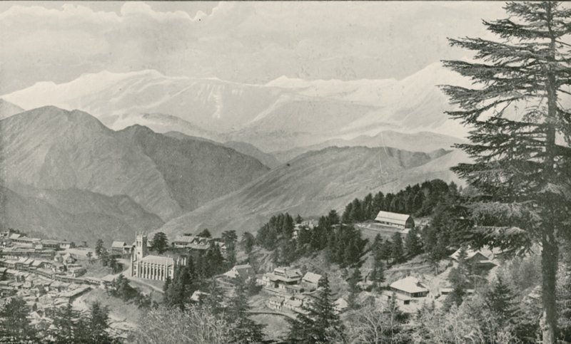 Ansicht von Simla, dem Sommerhauptquartier der indischen Regierung von English School