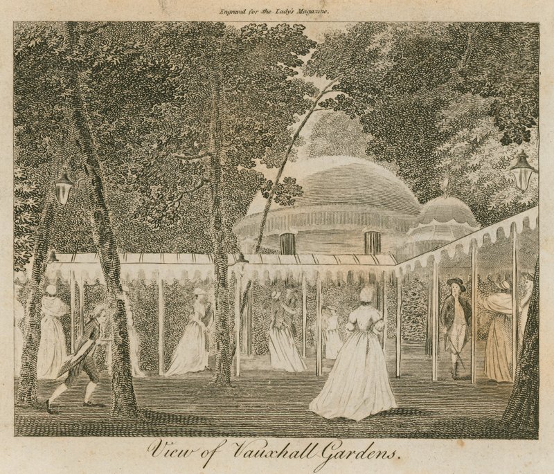Ansicht der Vauxhall Gardens, London von English School