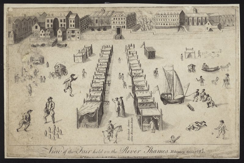 Ansicht des Jahrmarkts auf der Themse, 1683-1684 von English School
