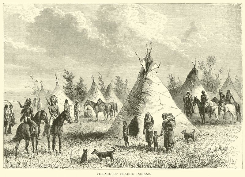 Dorf der Prärie-Indianer von English School