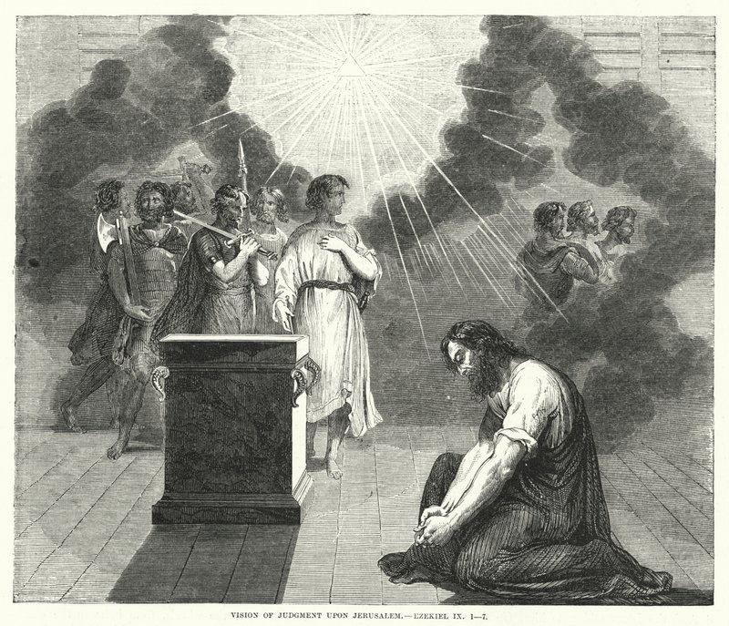 Vision des Gerichts über Jerusalem, Ezechiel IX von English School