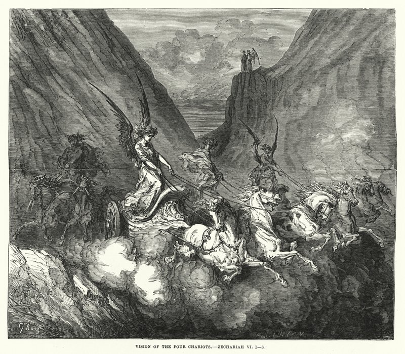 Vision der vier Streitwagen, Sacharja VI von English School