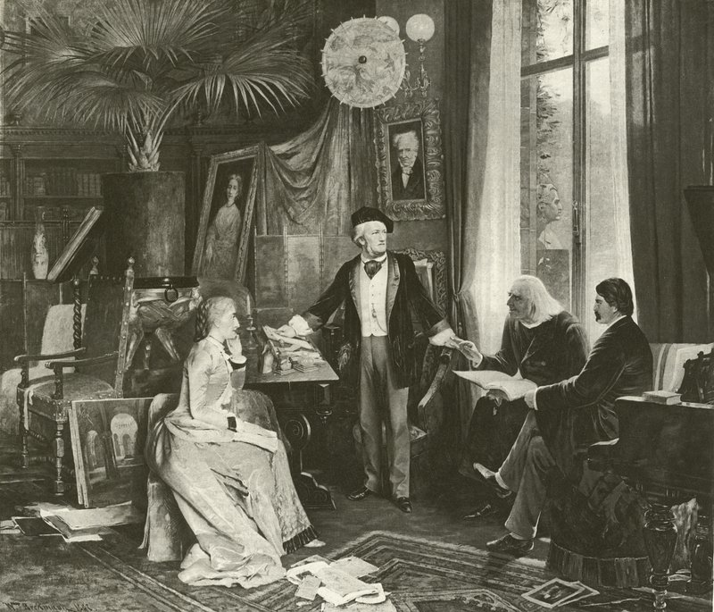 Wagner und seine Freunde (Gravur) von English School