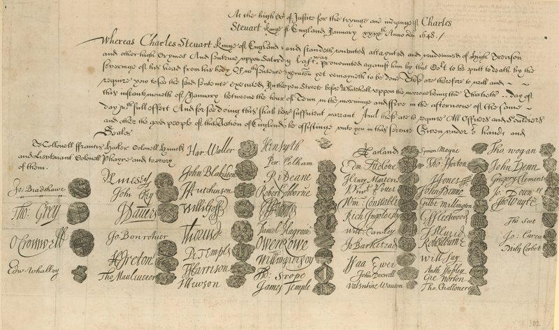 Befehl zur Hinrichtung von König Karl I. von English School