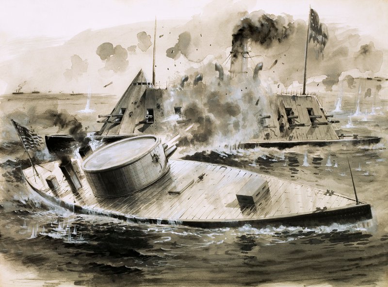 Kriegsschiffe aus dem amerikanischen Bürgerkrieg von English School