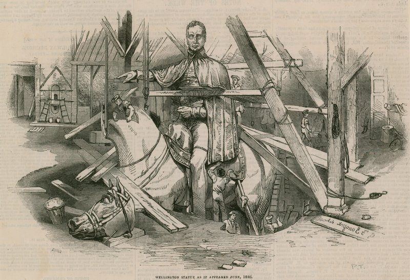 Die Wellington-Statue, wie sie im Juni 1846 erschien von English School