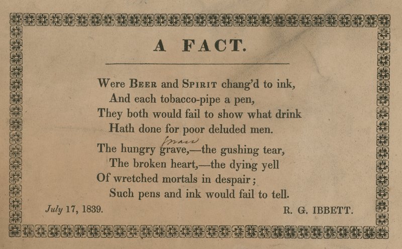 Wären Bier und Spirituosen in Tinte verwandelt von English School