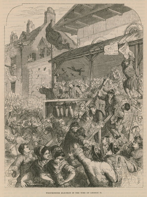 Westminster Wahl zur Zeit von George II von English School