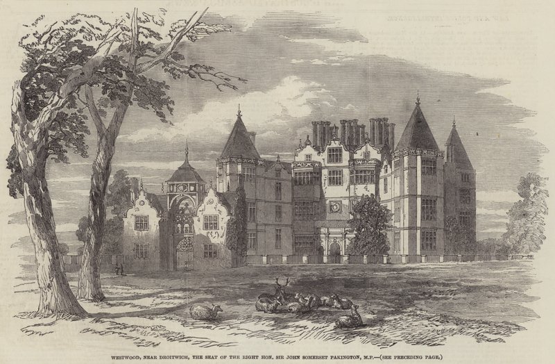 Westwood, bei Droitwich, der Sitz des ehrenwerten Sir John Somerset Pakington, MP von English School