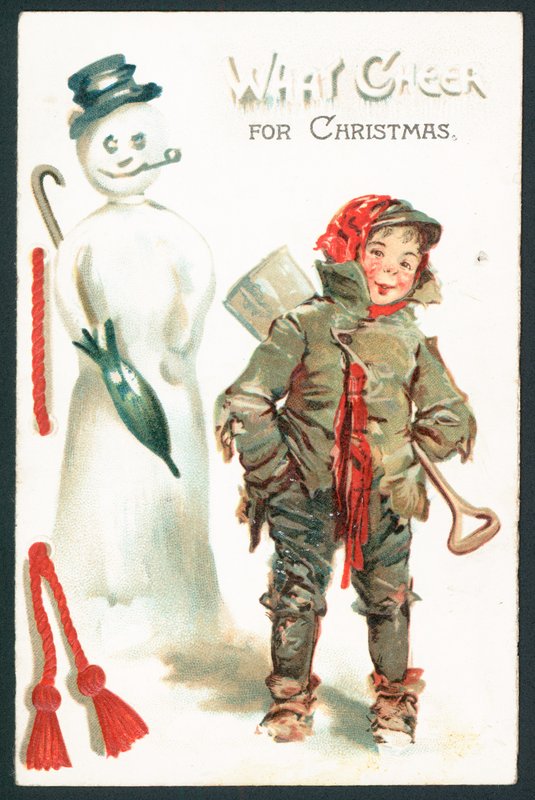 Was für eine Freude zu Weihnachten - Viktorianische Weihnachtskarte von English School