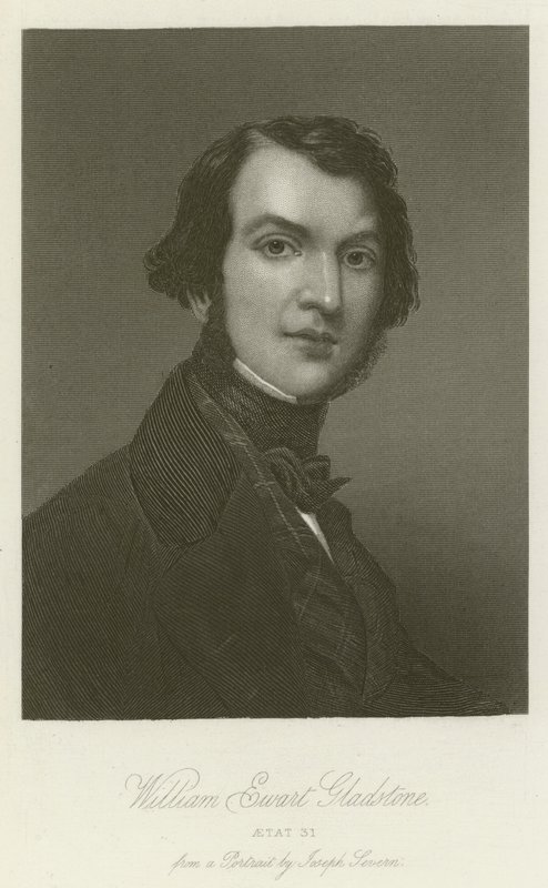 William Ewart Gladstone, im Alter von 31 (Stich) von English School