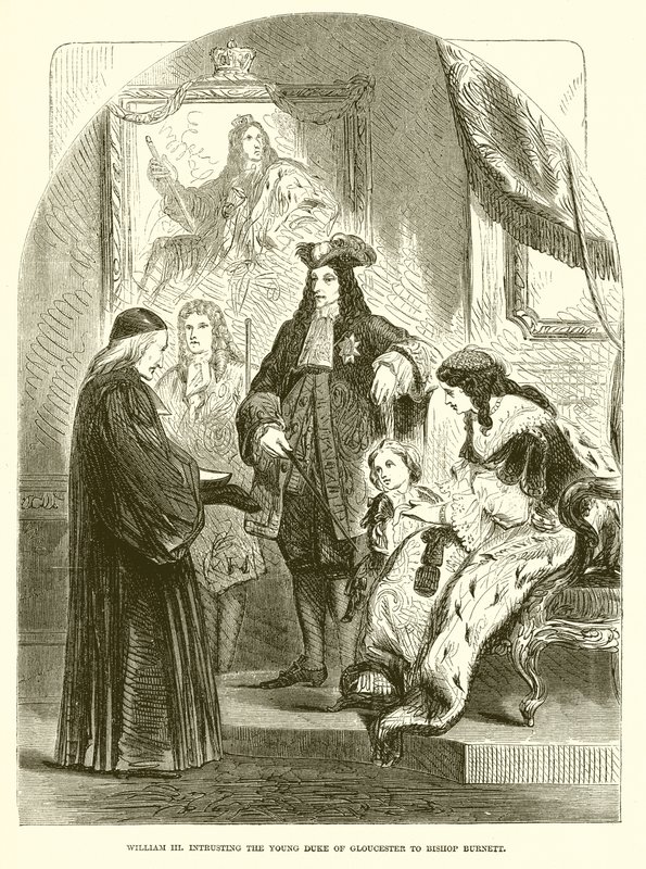 Wilhelm III. vertraut den jungen Herzog von Gloucester Bischof Burnett an von English School