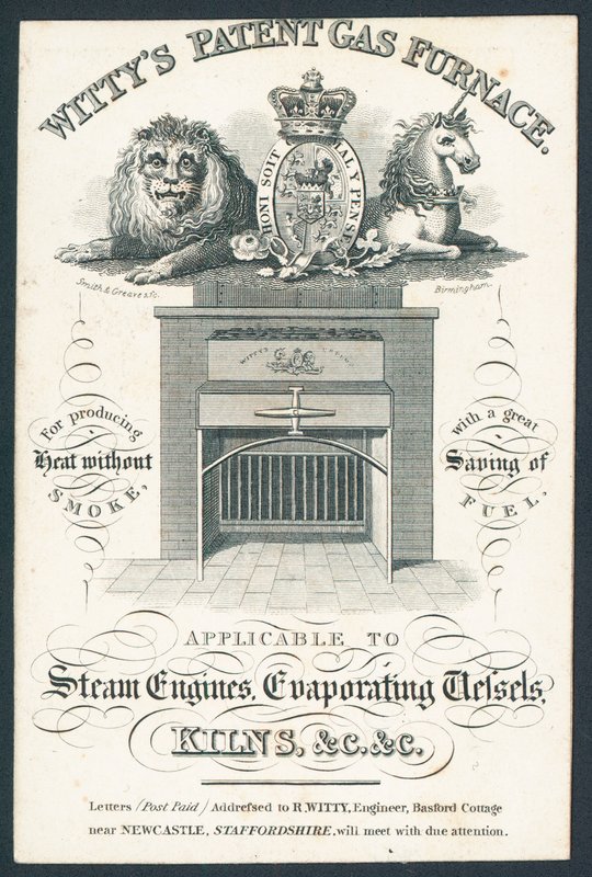 Wittys Patent-Gasofen, Visitenkarte von English School