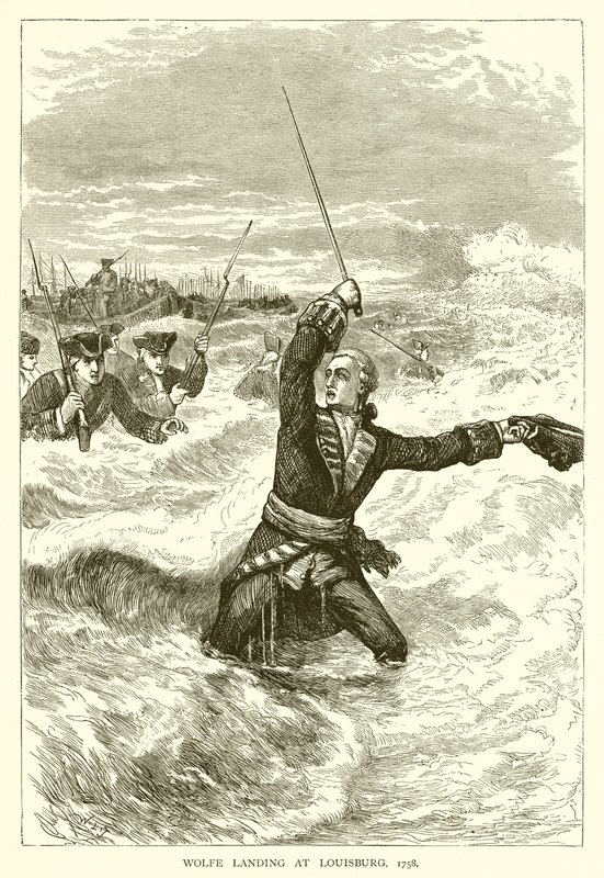 Wolfe landet in Louisburg, 1758 von English School