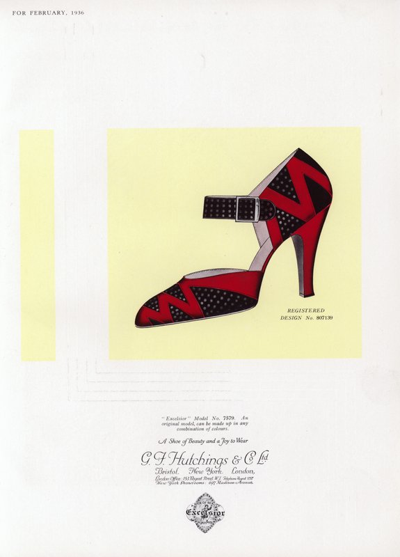 Werbung für Damenschuhe, 1930er von English School