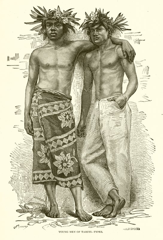 Junge Männer von Tahiti--Typen von English School