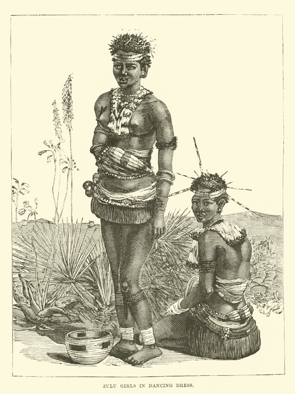 Zulu-Mädchen im Tanzkleid von English School