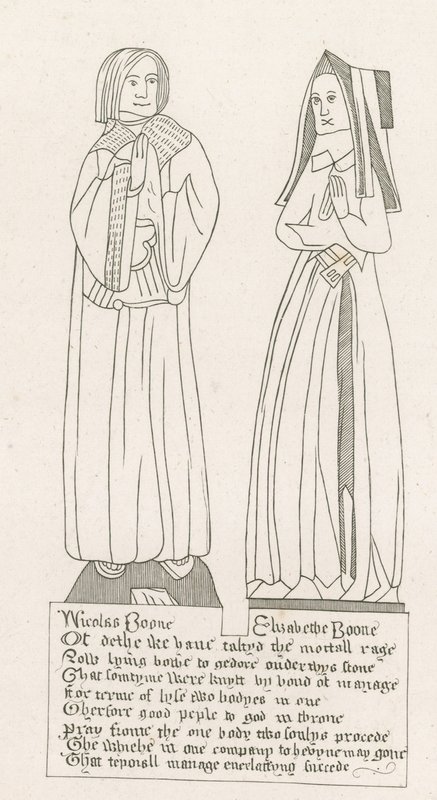 Statue, Grab von Nicholas Boone und Elizabeth Boone von English School