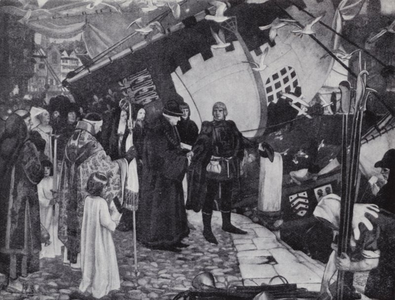 Der in Italien geborene englische Entdecker John Cabot, der die nordamerikanische Küste entdeckte von Ernest (after) Board